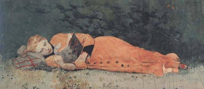 Winslow Homer The New Novel (mk44) France oil painting art